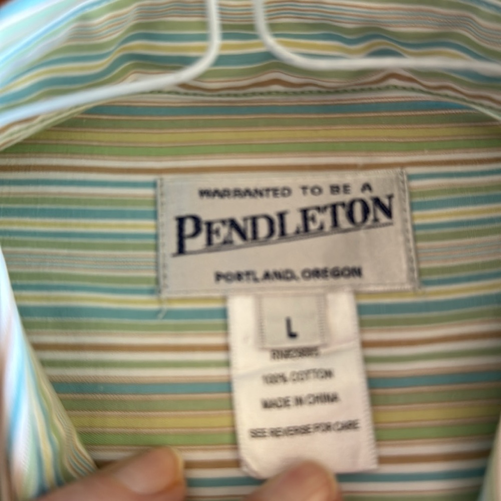 Pendleton Striped L/S Button-Up Cotton Shirts Lar… - image 3